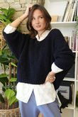 Hygge Boucle Slouch Knit Navy